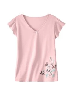 Tee-shirt Pyjama Manches Courtes Imprimé Placé -Célèbre Lingerie Magasin 703363 C01 zoomx vue4