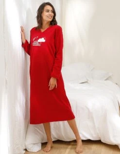 Chemise De Nuit Longue Nuages En Micro-polaire -Célèbre Lingerie Magasin 703472 C01 zoomx vue3