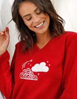 Chemise De Nuit Longue Nuages En Micro-polaire -Célèbre Lingerie Magasin 703472 C01 zoomx vue4