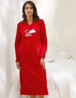 Chemise De Nuit Longue Nuages En Micro-polaire -Célèbre Lingerie Magasin 703472 C01 zoomx vue5