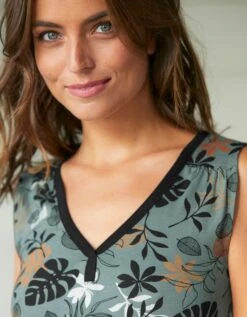 Chemise De Nuit Imprimée Feuillage -Célèbre Lingerie Magasin 703499 C01 zoomx vue6