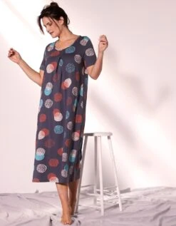 Chemise De Nuit Longue Imprimée Graphique