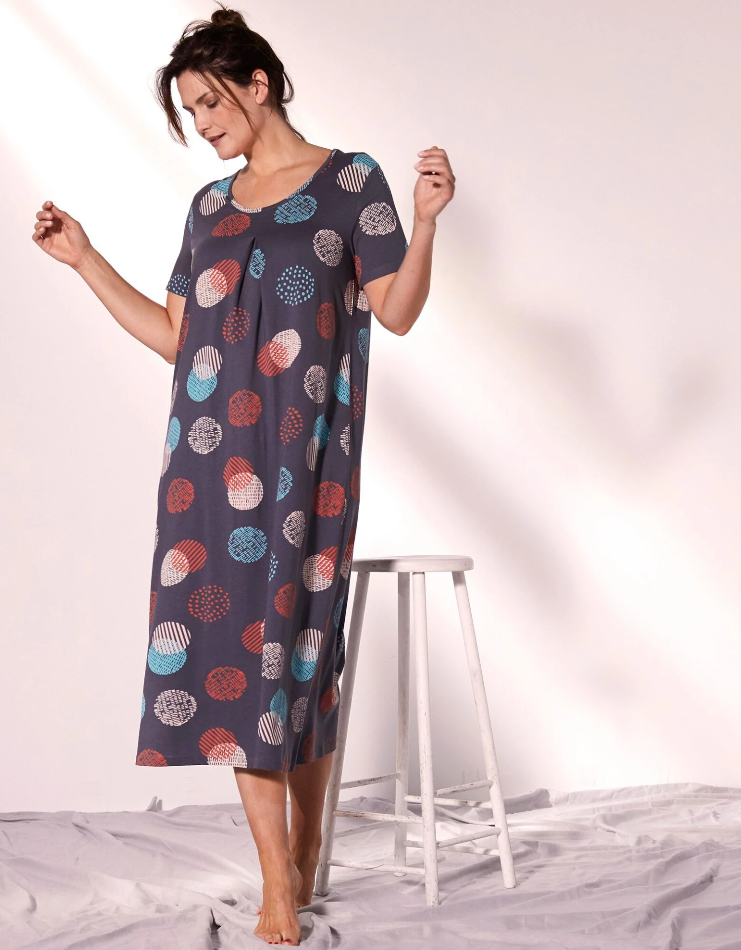 Chemise De Nuit Longue Imprimée Graphique 3 Chemise De Nuit Longue Imprimée Graphique