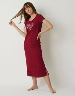 Chemise De Nuit Longue Manches Courtes Motif "papillons" 9 Chemise De Nuit Longue Manches Courtes Motif "papillons" -Célèbre Lingerie Magasin 703594 C01 zoomx vue3