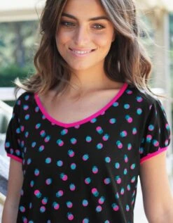 Tee-shirt Manches Courtes Coton Enjoy Imprimé Pois