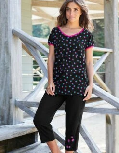 Tee-shirt Manches Courtes Coton Enjoy Imprimé Pois 12 Tee-shirt Manches Courtes Coton Enjoy Imprimé Pois -Célèbre Lingerie Magasin 703595 C01 zoomx vue4