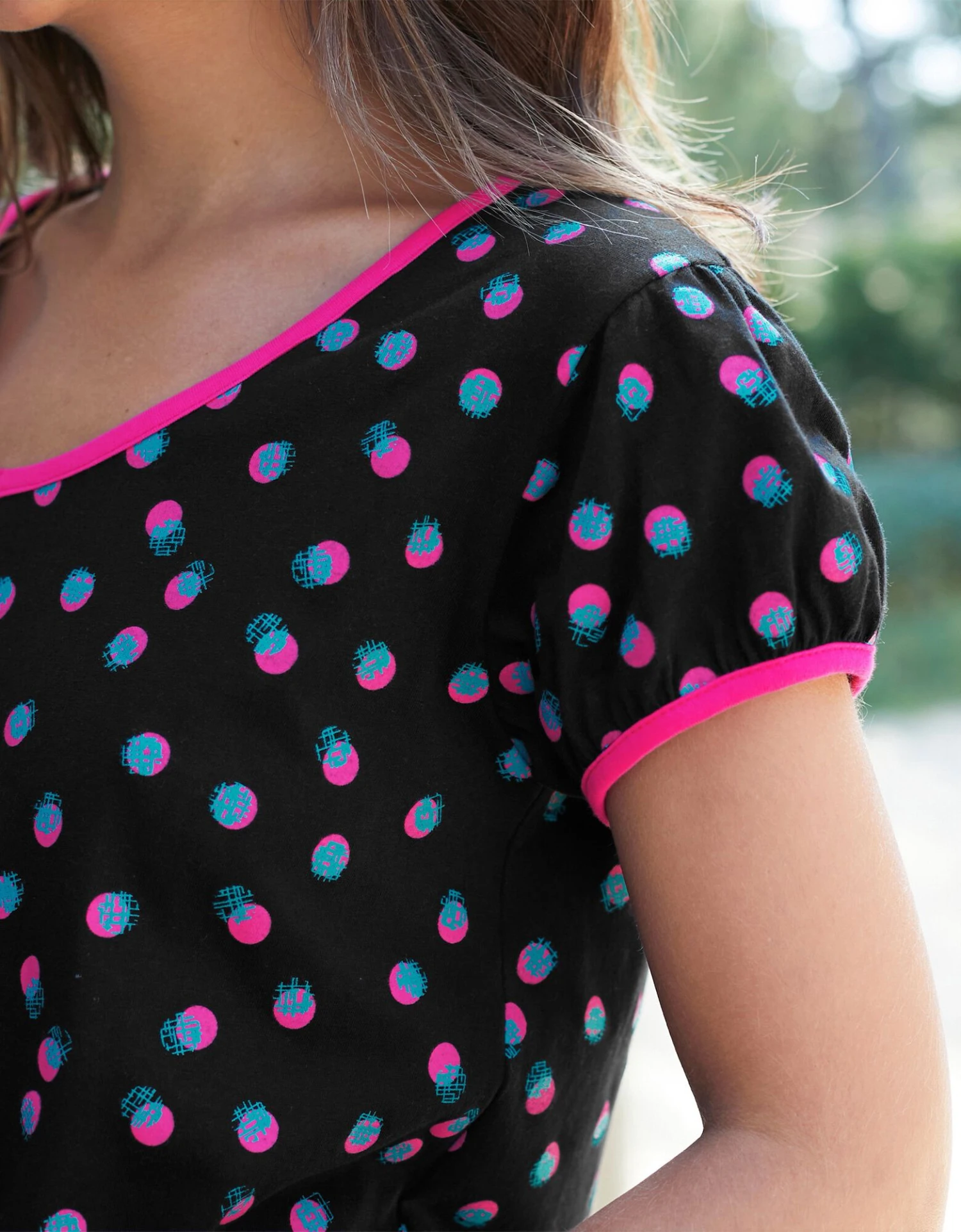 Tee-shirt Manches Courtes Coton Enjoy Imprimé Pois 7 Tee-shirt Manches Courtes Coton Enjoy Imprimé Pois – Image 5