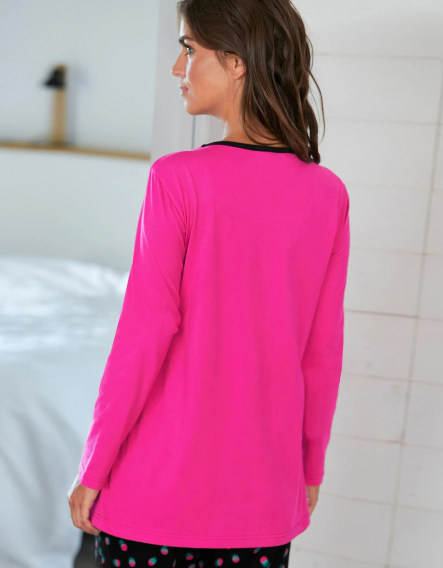 Tee-shirt Manches Longues Coton Uni Imprimé Placé "Enjoy" 5 Tee-shirt Manches Longues Coton Uni Imprimé Placé "Enjoy" – Image 3