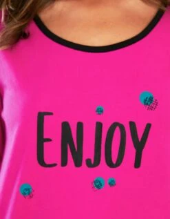 Tee-shirt Manches Longues Coton Uni Imprimé Placé "Enjoy" 15 Tee-shirt Manches Longues Coton Uni Imprimé Placé "Enjoy" -Célèbre Lingerie Magasin 703596 C01 zoomx vue7