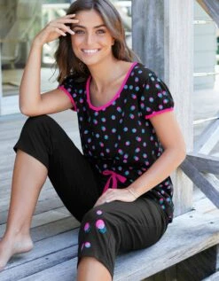 Pantacourt Pyjama Enjoy Uni Imprimé Placé