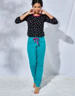 Pantalon Pyjama Coton Enjoy Uni Imprimé Placé -Célèbre Lingerie Magasin 703603 C02 zoomx vue3