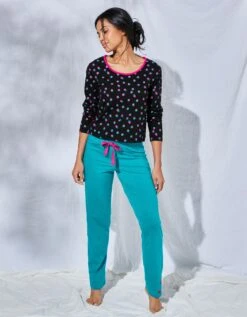 Pantalon Pyjama Coton Enjoy Uni Imprimé Placé -Célèbre Lingerie Magasin 703603 C02 zoomx vue5