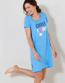 Chemise De Nuit Courte Imprimé "Coffee Lover"(1)