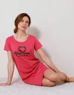 Chemise De Nuit Courte Imprimé Teckel "Mon Meilleur Ami"