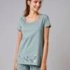 Tee-shirt De Pyjama Manches Courtes Imprimé Base Fleurs 2 Tee-shirt De Pyjama Manches Courtes Imprimé Base Fleurs -Célèbre Lingerie Magasin 703623 C03 zoomx