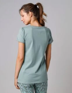 Tee-shirt De Pyjama Manches Courtes Imprimé Base Fleurs -Célèbre Lingerie Magasin 703623 C03 zoomx vue7