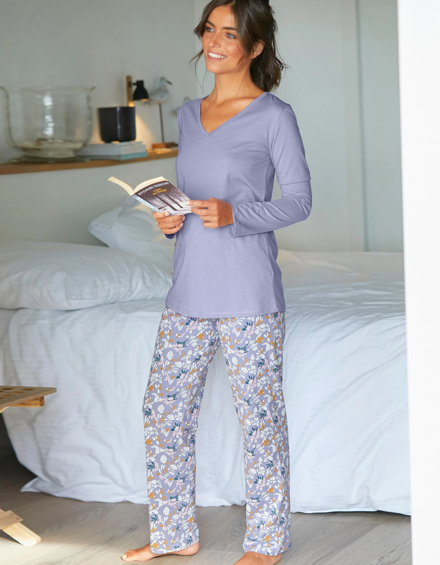 Pantalon Pyjama Coton Imprimé "pétales" 9 Pantalon Pyjama Coton Imprimé "pétales" – Image 7