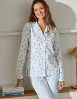 Pyjama Imprimé "tulipes" Col Tailleur Manches Longues -Célèbre Lingerie Magasin 703625 C00 zoomx vue3