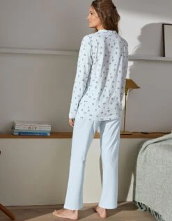 Pyjama Imprimé "tulipes" Col Tailleur Manches Longues -Célèbre Lingerie Magasin 703625 C00 zoomx vue7