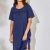Chemise De Nuit Courte Coton Et Broderie Anglaise