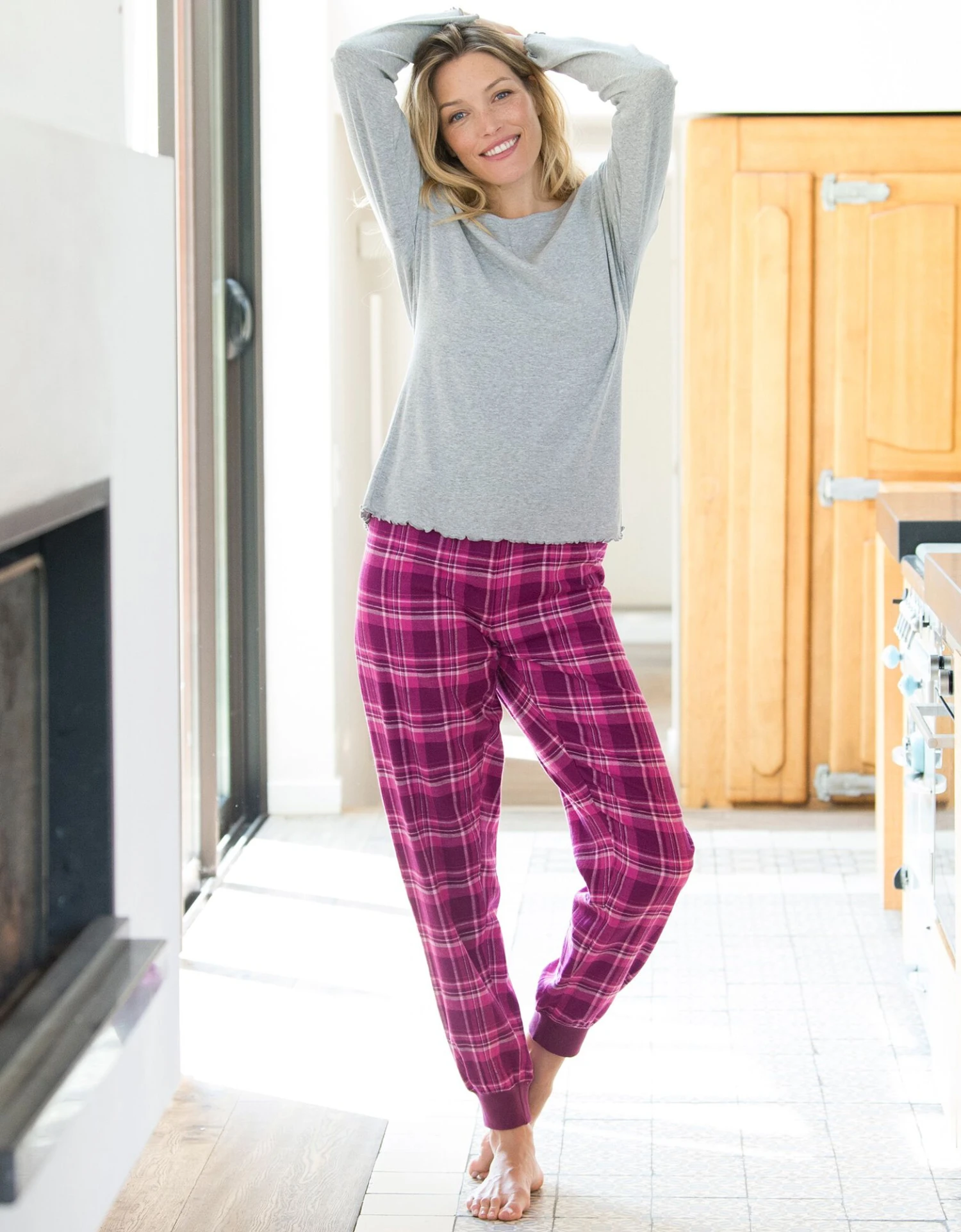 Tee-shirt Pyjama Manches Longues Uni Coton 7 Tee-shirt Pyjama Manches Longues Uni Coton – Image 5