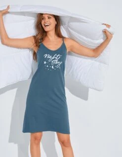 Nuisette Coton Fines Bretelles Imprimée « Night »