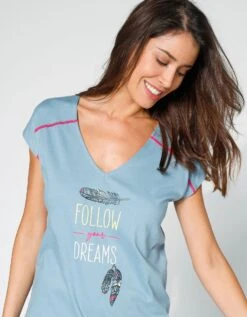 Pyjama Coton Imprimé "plumes" -Célèbre Lingerie Magasin 703653 C01 zoomx vue3