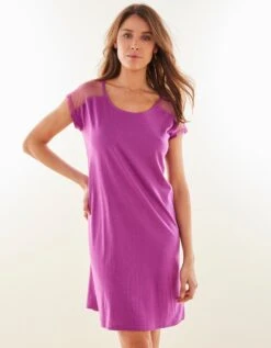 Chemise De Nuit Viscose Et Plumetis -Célèbre Lingerie Magasin 703669 C01 zoomx vue4