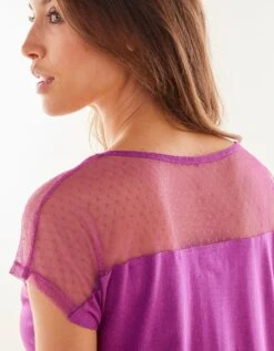 Chemise De Nuit Viscose Et Plumetis -Célèbre Lingerie Magasin 703669 C01 zoomx vue5