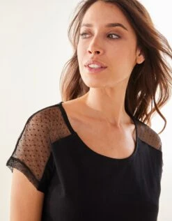 Chemise De Nuit Viscose Et Plumetis -Célèbre Lingerie Magasin 703669 C02 zoomx vue3