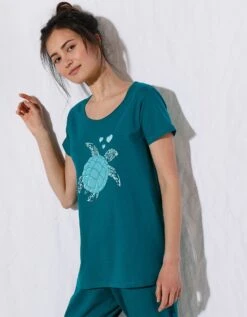 Pyjacourt Coton Manches Courtes Imprimé Placé « tortue De Mer » -Célèbre Lingerie Magasin 703674 C01 zoomx vue3