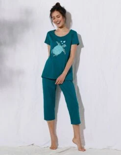 Pyjacourt Coton Manches Courtes Imprimé Placé « tortue De Mer » -Célèbre Lingerie Magasin 703674 C01 zoomx vue4