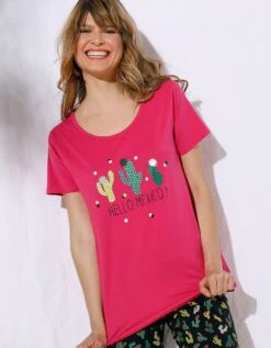 Pyjama Court Manches Courtes Motifs « Cactus » - Avec Pochon Assorti 11 Pyjama Court Manches Courtes Motifs « Cactus » - Avec Pochon Assorti -Célèbre Lingerie Magasin 703698 C01 zoomx vue3