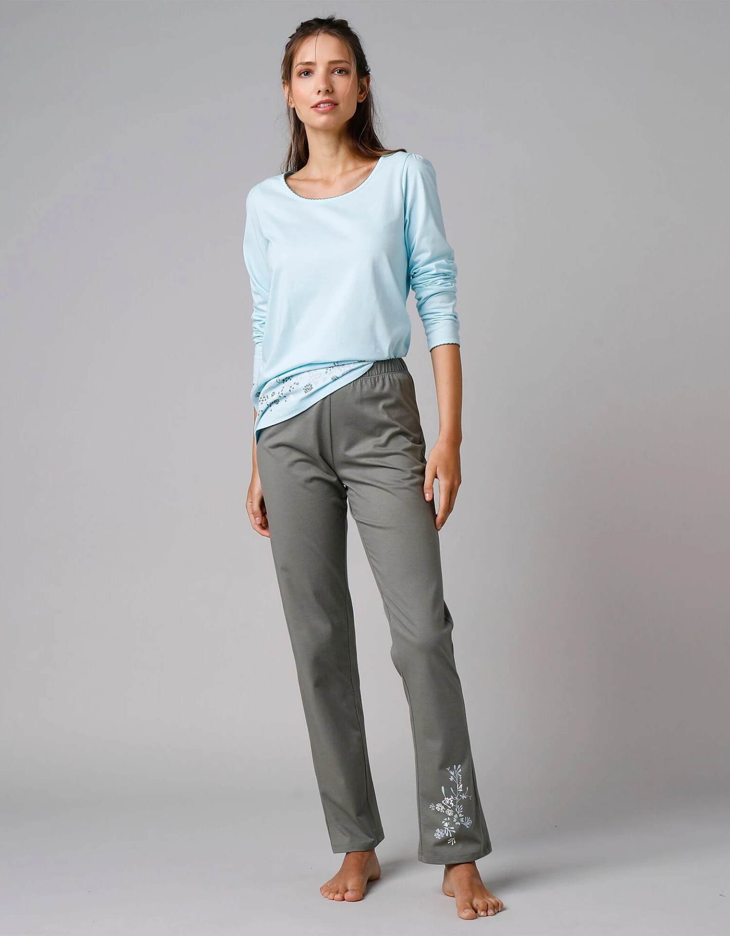 Pantalon De Pyjama Imprimé Placé Fleurs 4 Pantalon De Pyjama Imprimé Placé Fleurs – Image 2