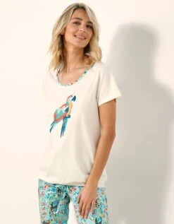 Pyjama Pantacourt Roméo Imprimé Toucan -Célèbre Lingerie Magasin 703720 C01 zoomx vue5