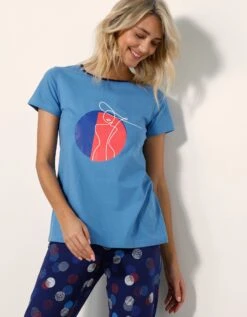 Pyjama Pantacourt Imprimé Arty -Célèbre Lingerie Magasin 703722 C01 zoomx vue4