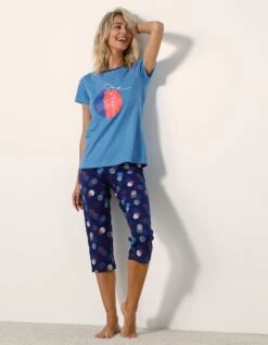 Pyjama Pantacourt Imprimé Arty -Célèbre Lingerie Magasin 703722 C01 zoomx vue5