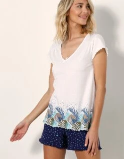 Pyjama Short Imprimé Fossile -Célèbre Lingerie Magasin 703725 C01 zoomx vue4