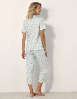 Pyjama Pantalon Court Imprimé « Tulipes » - Col Tailleur -Célèbre Lingerie Magasin 703728 C01 zoomx vue3
