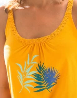 Top De Pyjama En Coton Et Macramé - Uni Tropical -Célèbre Lingerie Magasin 703735 C00 zoomx vue3