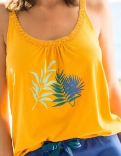 Top De Pyjama En Coton Et Macramé - Uni Tropical -Célèbre Lingerie Magasin 703735 C00 zoomx vue6