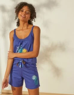 Short De Pyjama En Coton - Uni Tropical -Célèbre Lingerie Magasin 703743 C01 zoomx vue5