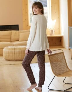 Pyjama Motif "chat" Manches Longues Volantées -Célèbre Lingerie Magasin 703781 C01 zoomx vue5