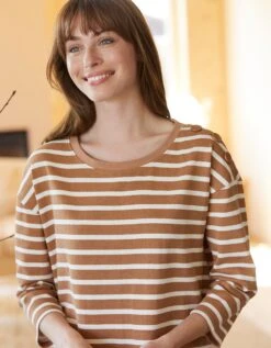 Chemise De Nuit Molleton Rayé Fluide -Célèbre Lingerie Magasin 703798 C01 zoomx vue3