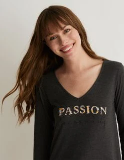Tee-shirt Pyjama Manches Longues Imprimé "passion Cocooning"
