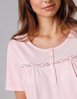 Chemise De Nuit Longue Manches Courtes Unie 11 Chemise De Nuit Longue Manches Courtes Unie -Célèbre Lingerie Magasin 703822 C01 zoomx vue4