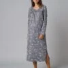 Chemise De Nuit Longue Manches Longues Imprimée "roses" -Célèbre Lingerie Magasin 703824 C01 zoomx