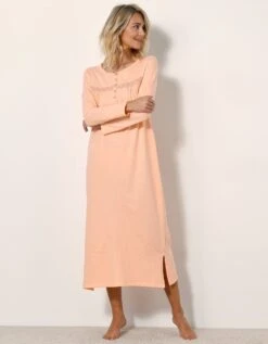 Chemise De Nuit Longue Manches Longues Unie -Célèbre Lingerie Magasin 703825 C00 zoomx vue4