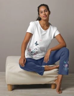 Tee-shirt Imprimé Placé Bucolique - Manches Courtes -Célèbre Lingerie Magasin 703842 C00 zoomx vue3