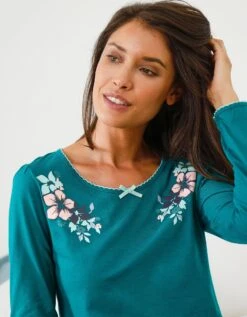 Tee-shirt Col Imprimé Bucolique - Manches Longues -Célèbre Lingerie Magasin 703845 C00 zoomx vue3